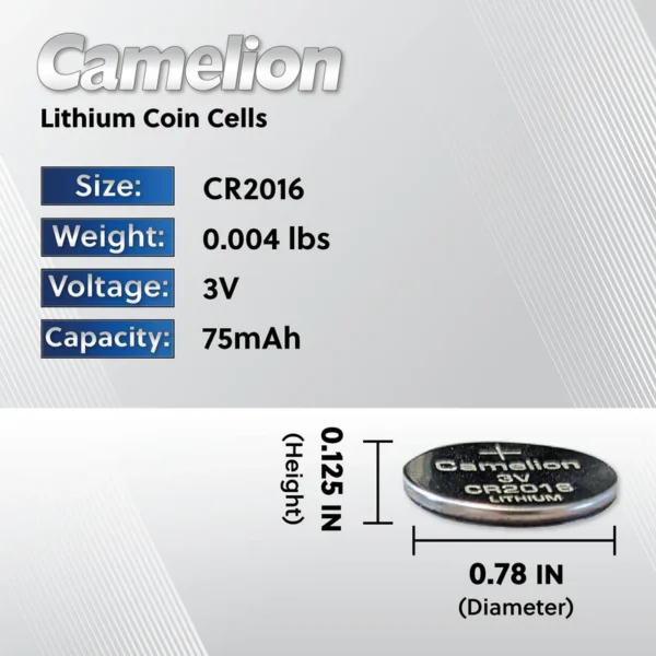 تصویر باتری سکه ای کملیون مدل CR2016 
